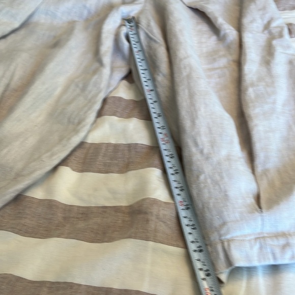 Vivian Shyu Bohemian Beige Wide-Leg Linen Capris  with Tie Waist Size Medium, - Picture 9 of 9